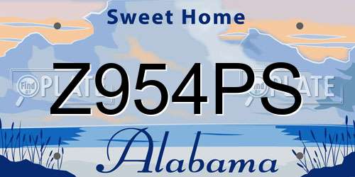Z954PS Alabama License Plate
