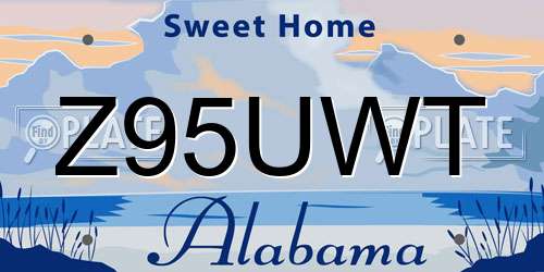 Z95UWT Alabama License Plate