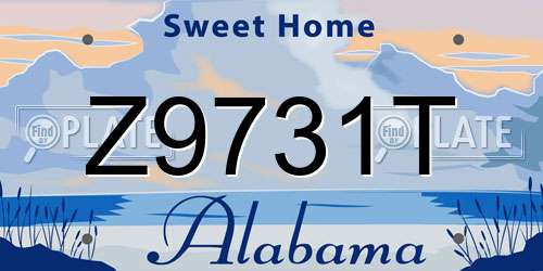 Z9731T Alabama License Plate