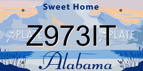 Z973IT Alabama License Plate