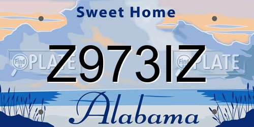Z973IZ Alabama License Plate