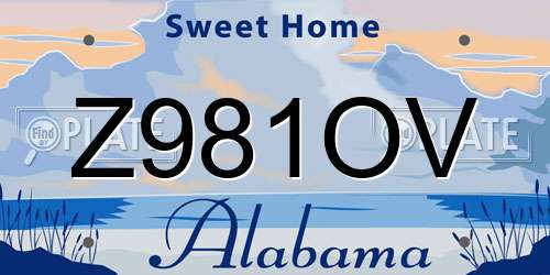 Z981OV Alabama License Plate