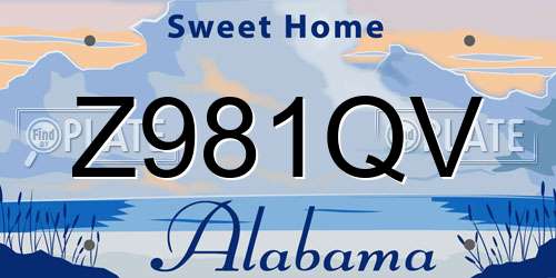 Z981QV Alabama License Plate