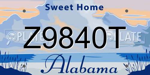 Z9840T Alabama License Plate