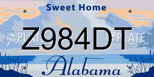 Z984DT Alabama License Plate