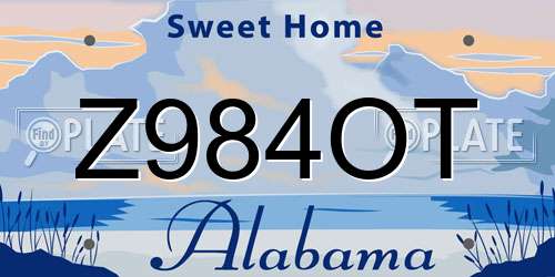 Z984OT Alabama License Plate