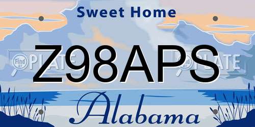 Z98APS Alabama License Plate