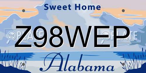 Z98WEP Alabama License Plate