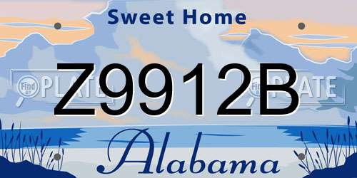Z9912B Alabama License Plate