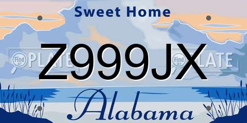 Z999JX Alabama License Plate