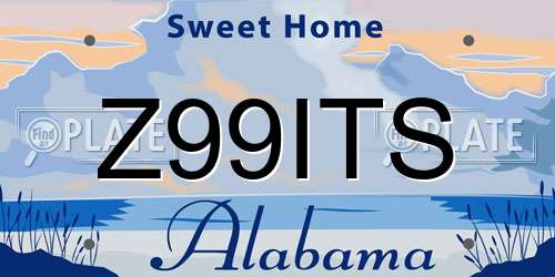 Z99ITS Alabama License Plate