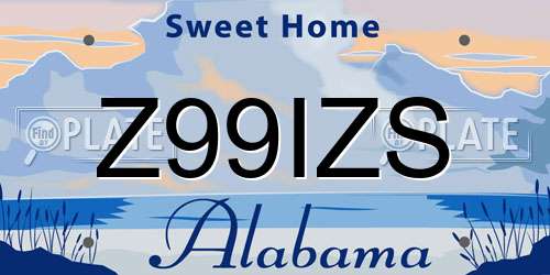 Z99IZS Alabama License Plate