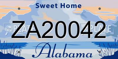 ZA20042 Alabama License Plate