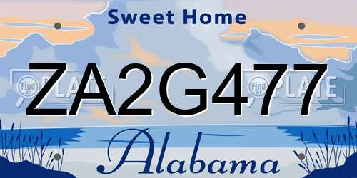 ZA2G477 Alabama License Plate