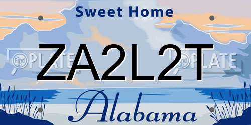 ZA2L2T Alabama License Plate