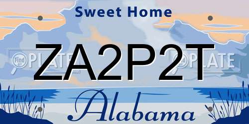 ZA2P2T Alabama License Plate