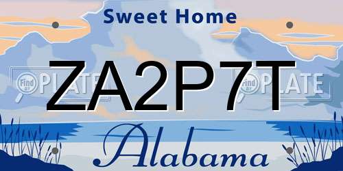 ZA2P7T Alabama License Plate