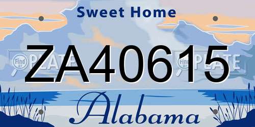 ZA40615 Alabama License Plate