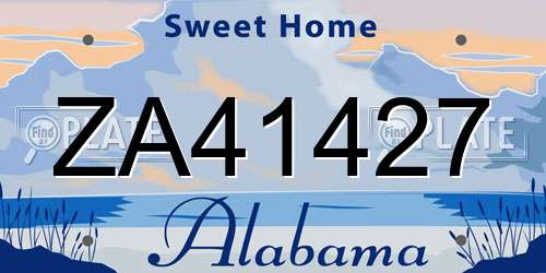 ZA41427 Alabama License Plate