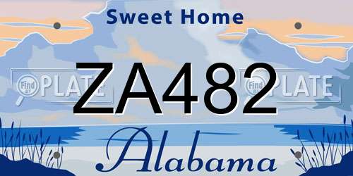 ZA482 Alabama License Plate