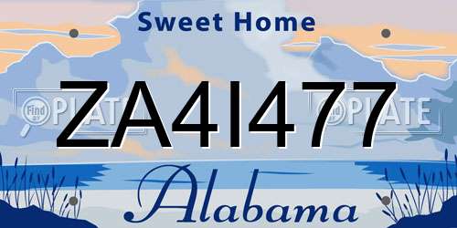 ZA4I477 Alabama License Plate