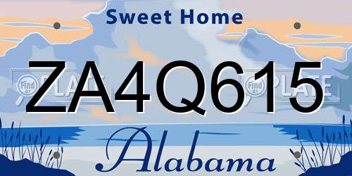 ZA4Q615 Alabama License Plate