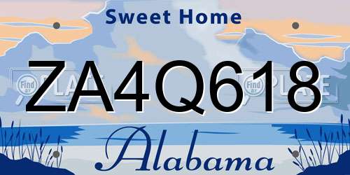 ZA4Q618 Alabama License Plate