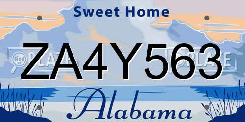 ZA4Y563 Alabama License Plate