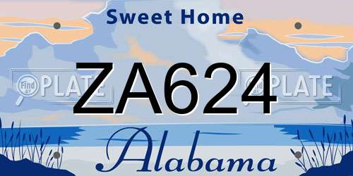 ZA624 Alabama License Plate