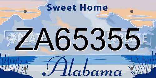 ZA65355 Alabama License Plate