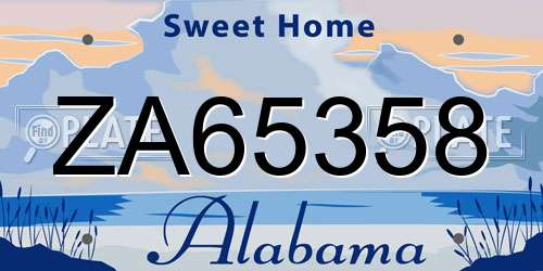 ZA65358 Alabama License Plate