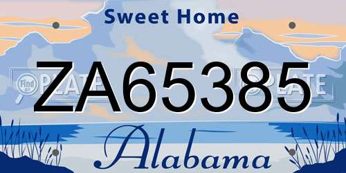 ZA65385 Alabama License Plate