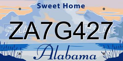 ZA7G427 Alabama License Plate