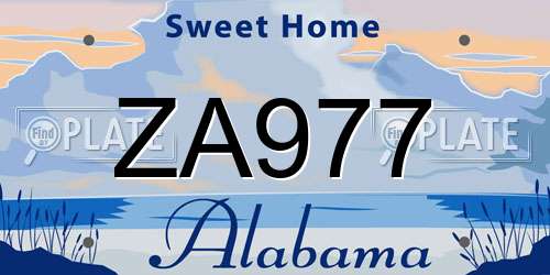 ZA977 Alabama License Plate