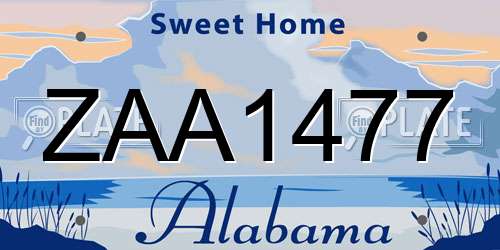ZAA1477 Alabama License Plate