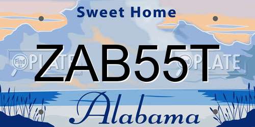 ZAB55T Alabama License Plate
