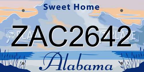 ZAC2642 Alabama License Plate