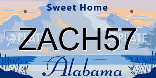 ZACH57 Alabama License Plate