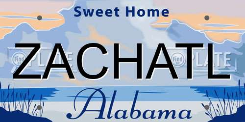 ZACHATL Alabama License Plate