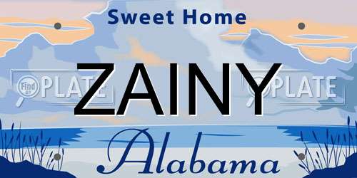 ZAINY Alabama License Plate