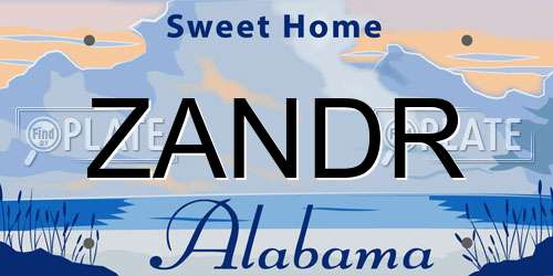 ZANDR Alabama License Plate