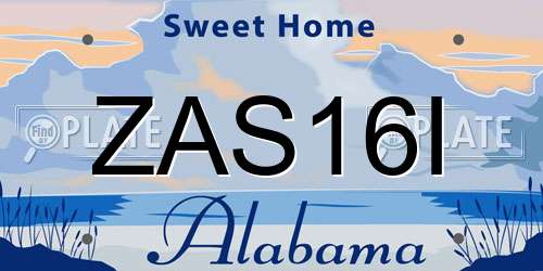 ZAS16I Alabama License Plate