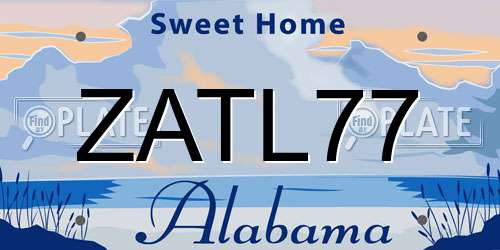 ZATL77 Alabama License Plate