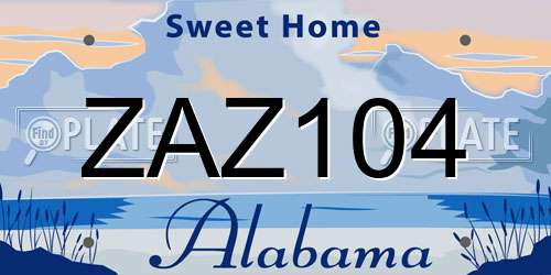 ZAZ104 Alabama License Plate