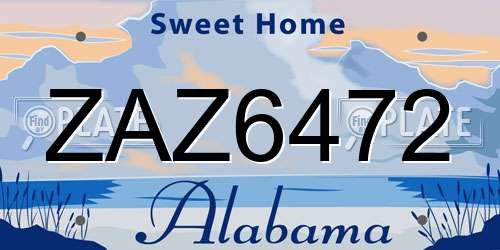 ZAZ6472 Alabama License Plate