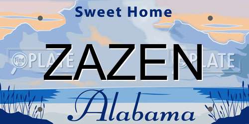 ZAZEN Alabama License Plate