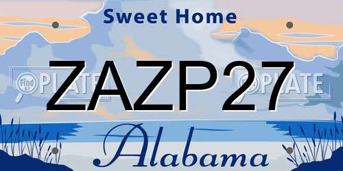 ZAZP27 Alabama License Plate