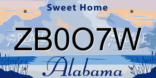 ZB0O7W Alabama License Plate