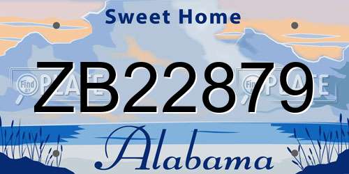 ZB22879 Alabama License Plate