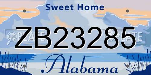 ZB23285 Alabama License Plate
